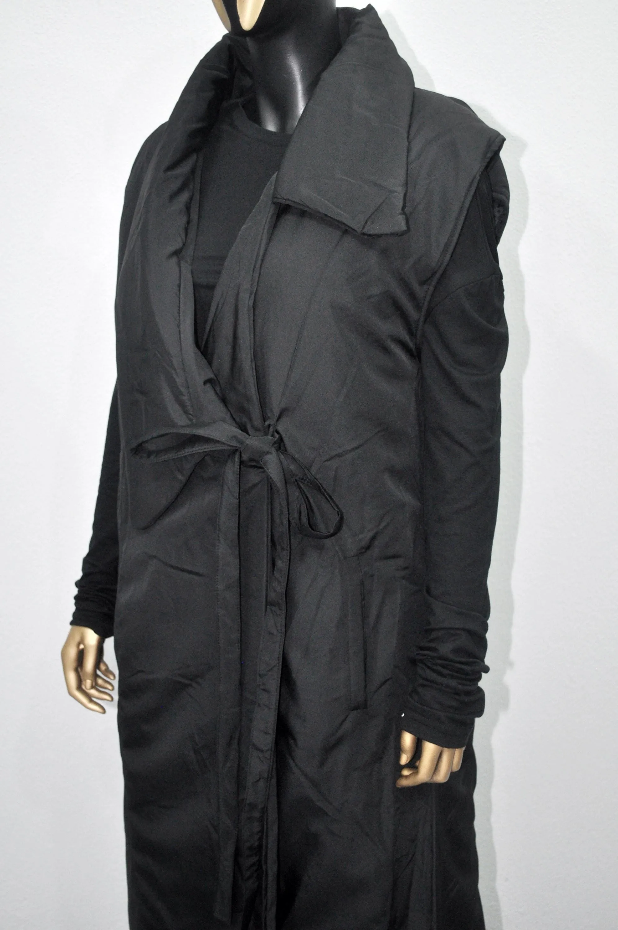 XS-8XL Women Art Loose Sleeveless Down KIMONA Vest ,Women Long Winter New Jacket-BB931