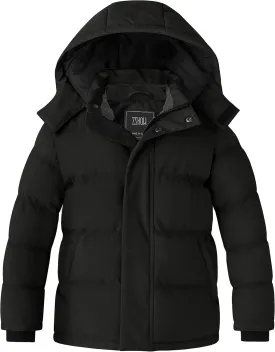 ZSHOW Boys' Winter Coat Waterproof Warm Quilted Puffer Jacket with Removable Hood